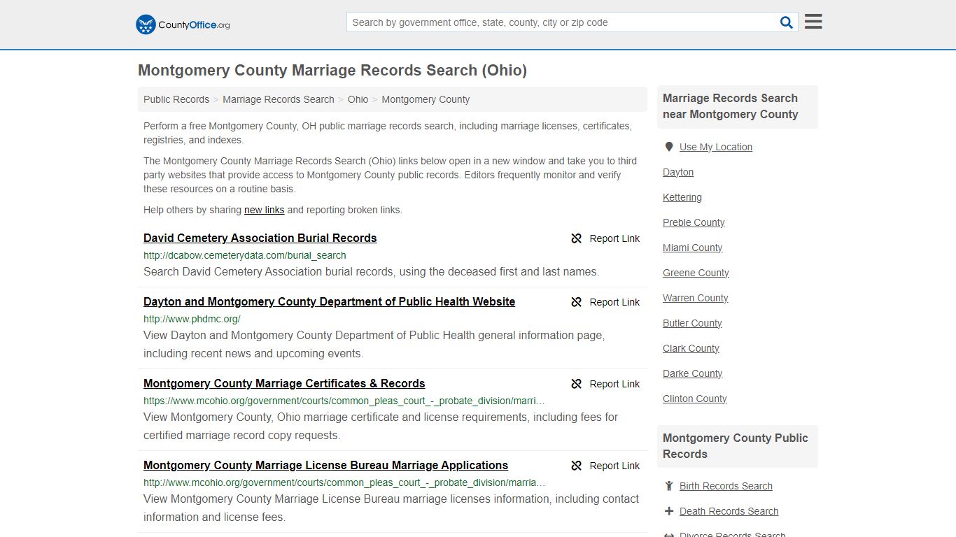 Marriage Records Search - Montgomery County, OH (Marriage Licenses ...